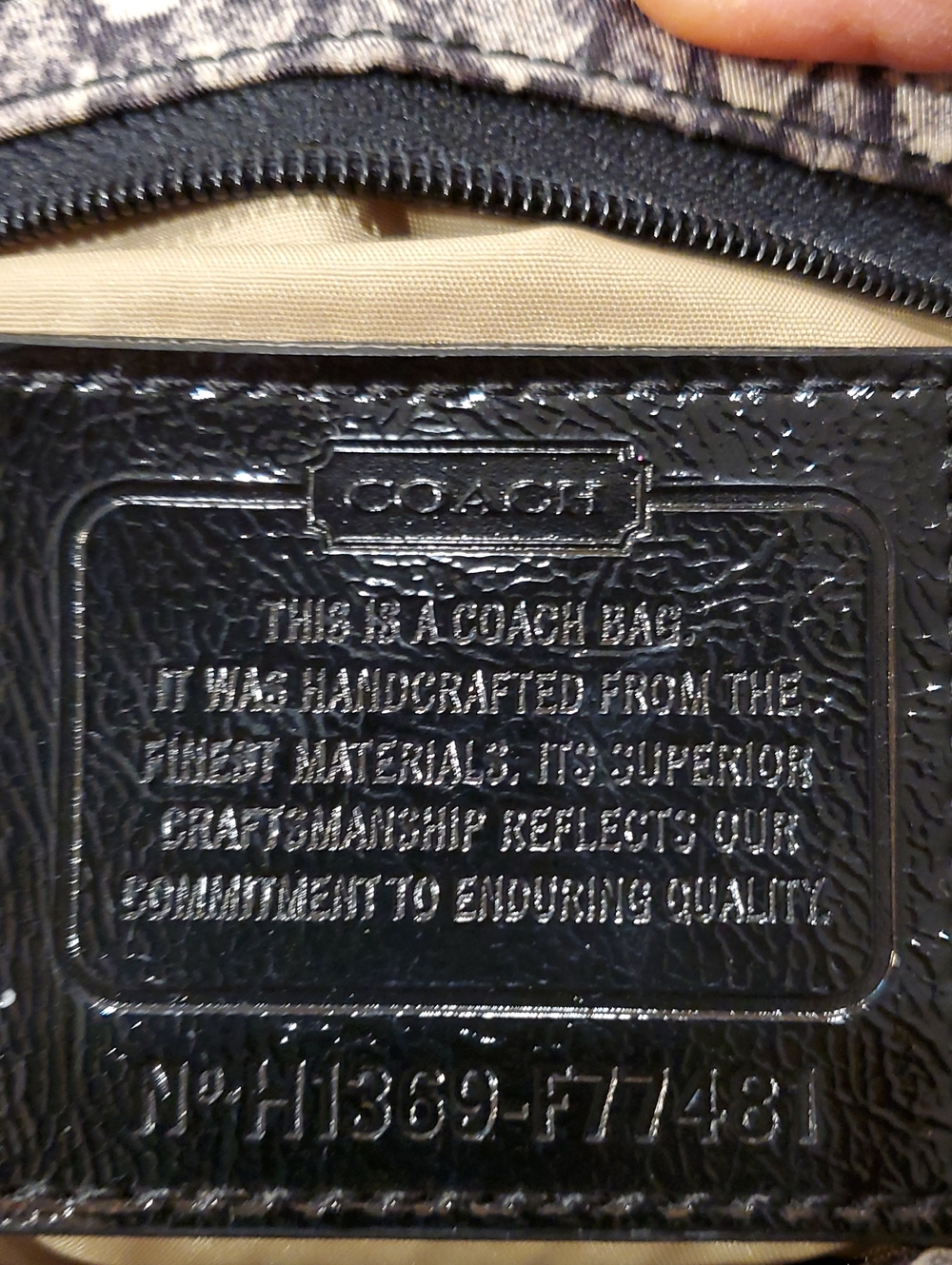 Coach Gray and Black Snake-Print Nylon Crossbody Bag, NWOT - Picture 9 of 13